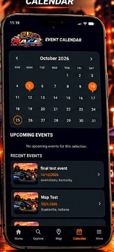 R.A.C.E. Calendar screen