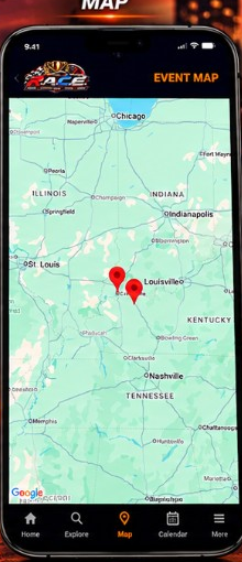 R.A.C.E. Event map screen